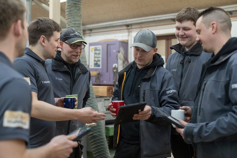 Das Team bei der Arbeit